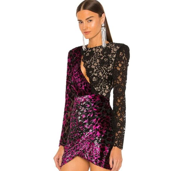 DUNDAS x REVOLVE Courtney Mini Dress in Hot Pink NWOT Size Small - Picture 3 of 6